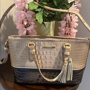 LIKE NEW Brahmin mini Asher Chiffon Rose Leaf